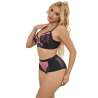 SUBBLIME 955571 CONJUNTO SUJETADOR CON CREMALLERA DE MALLA DE CHAROL ROSA S M