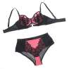 SUBBLIME 955571 CONJUNTO SUJETADOR CON CREMALLERA DE MALLA DE CHAROL ROSA S M