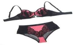 SUBBLIME 955571 CONJUNTO SUJETADOR CON CREMALLERA DE MALLA DE CHAROL ROSA S M