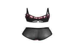 SUBBLIME 955571 CONJUNTO SUJETADOR CON CREMALLERA DE MALLA DE CHAROL ROSA S M