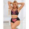 SUBBLIME 955571 CONJUNTO SUJETADOR CON CREMALLERA DE MALLA DE CHAROL ROSA S M