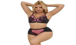 SUBBLIME 955588 CONJUNTO SUJETADOR CON CREMALLERA DE MALLA DE CHAROL ROSA L XL