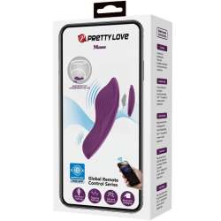 PRETTY LOVE MANE MASAJEADOR LAY ON CLaTORIS 10 VIBRACIONES CONTROL REMOTO MORADO