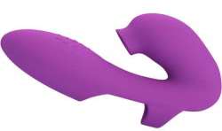 PRETTY LOVE ATHENA VIBRADOR DE DEDO CON ESTIMULADOR CLaTORIS MORADO