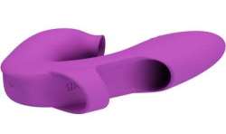 PRETTY LOVE ATHENA VIBRADOR DE DEDO CON ESTIMULADOR CLaTORIS MORADO