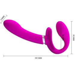 PRETTY LOVE VALERIE VIBRADOR DOBLE STRAP ON 12 VIBRACIONES MORADO