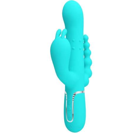 PRETTY LOVE CAMMY TRIPLE VIBRADOR RABBIT MULTIFUNCIaN 4 EN 1 AZUL
