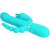 PRETTY LOVE CAMMY TRIPLE VIBRADOR RABBIT MULTIFUNCIaN 4 EN 1 AZUL