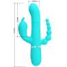 PRETTY LOVE CAMMY TRIPLE VIBRADOR RABBIT MULTIFUNCIaN 4 EN 1 AZUL