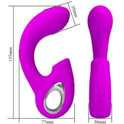 PRETTY LOVE SIBEL VIBRADOR PUNTO G ESTIMULADOR CLaTORIS 10 VIBRACIONES MORADO