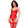 CHILIROSE CR 4845 CORSET Y MEDIAS ROJO S