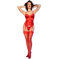 CHILIROSE CR 4845 CORSET Y MEDIAS ROJO S