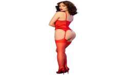 CHILIROSE CR 4845 CORSET Y MEDIAS ROJO S