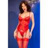 CHILIROSE CR 4845 CORSET Y MEDIAS ROJO S