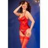 CHILIROSE CR 4845 CORSET Y MEDIAS ROJO S