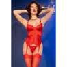 CHILIROSE CR 4845 CORSET Y MEDIAS ROJO S