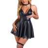 SUBBLIME 955373 VESTIDO CON TIRANTES DE CUERO NEGRO S M