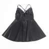SUBBLIME 955373 VESTIDO CON TIRANTES DE CUERO NEGRO S M