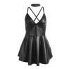 SUBBLIME 955380 VESTIDO CON TIRANTES DE CUERO NEGRO L XL