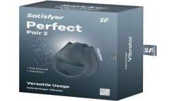 SATISFYER PERFECT PAIR 2 MULTIVIBRADOR 2 EN 1 ANILLO PARA PENE ESTIMULADOR DE DEDO GRIS