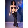 CHILIROSE CR 4851 SET TOP NEGRO Y LEGGINS CON COMPLEMENTOS DORADOS