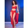 CHILIROSE CR 4850 SET TOP ROJO Y LEGGINS CON COMPLEMENTOS DORADOS S
