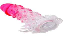 PRETTY LOVE WILFORD FUNDA REALaSTICA ALARGADORA CON RELIEVE PARA PENE ROSA