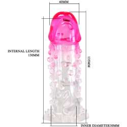 PRETTY LOVE WILFORD FUNDA REALaSTICA ALARGADORA CON RELIEVE PARA PENE ROSA