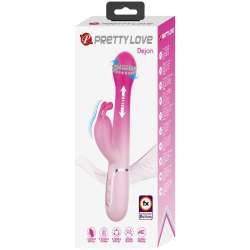 PRETTY LOVE DEJON VIBRADOR RABBIT 3 EN 1 MULTIFUNCIaN ROSA