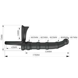 PRETTY LOVE TATUM ANILLO VIBRADOR PENE CON PLUG 10 VIBRACIONES NEGRO