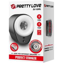 PRETTY LOVE DJ GIRL MASTURBADOR MASCULINO CON VIBRACIaN 5 CONFIGURACIONES NEGRO