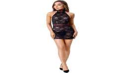 LIVCO CORSETTI FASHION LEISA LC 20201 CAMISETA TANGA CON ENCAJE NEGRO S M