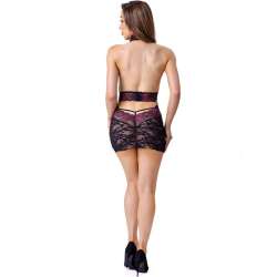 LIVCO CORSETTI FASHION LEISA LC 20201 CAMISETA TANGA CON ENCAJE NEGRO S M