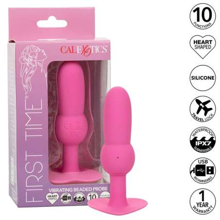 CALEXOTICS FIRST TIME PLUG ANAL CON CUENCAS 10 VIBRACIONES ROSA