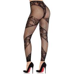 LEG AVENUE MALLAS SIN PIE DE ENCAJE Y TRANSPARENCIA NEGRO