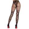 LEG AVENUE MEDIAS DE ENCAJE DAHLIA CON DETALLE DE RED NEGRO