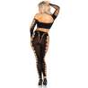 LEG AVENUE CROP TOP Y LEGGINGS CUT OUT SIN COSTURAS NEGRO
