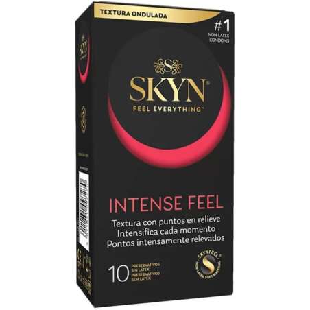 SKYN PRESERVATIVO INTENSE FEEL TEXTURA CON DISEaO ONDULADO 10 UNIDADES