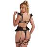 SUBBLIME 957483 CONJUNTO SUJETADOR Y LIGA DE ENCAJE NEGRO S M