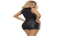 SUBBLIME 957544 VESTIDO DE CUERO CON CUELLO DE ENCAJE NEGRO S M