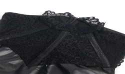 SUBBLIME 957544 VESTIDO DE CUERO CON CUELLO DE ENCAJE NEGRO S M