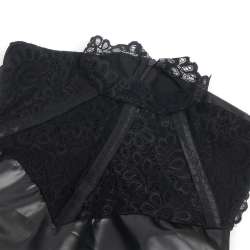 SUBBLIME 957544 VESTIDO DE CUERO CON CUELLO DE ENCAJE NEGRO S M