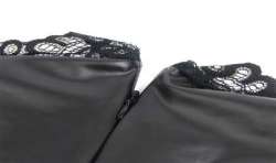 SUBBLIME 957544 VESTIDO DE CUERO CON CUELLO DE ENCAJE NEGRO S M