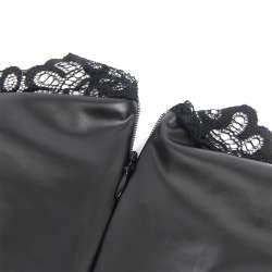 SUBBLIME 957544 VESTIDO DE CUERO CON CUELLO DE ENCAJE NEGRO S M