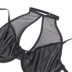 SUBBLIME 957582 CONJUNTO SUJETADOR Y FALDA DE CUERO NEGRO S M