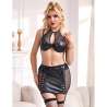 SUBBLIME 957582 CONJUNTO SUJETADOR Y FALDA DE CUERO NEGRO S M
