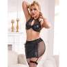SUBBLIME 957582 CONJUNTO SUJETADOR Y FALDA DE CUERO NEGRO S M