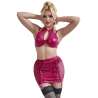 SUBBLIME 957605 CONJUNTO SUJETADOR Y FALDA DE CUERO ROJO S M
