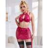 SUBBLIME 957605 CONJUNTO SUJETADOR Y FALDA DE CUERO ROJO S M