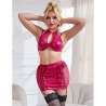 SUBBLIME 957605 CONJUNTO SUJETADOR Y FALDA DE CUERO ROJO S M